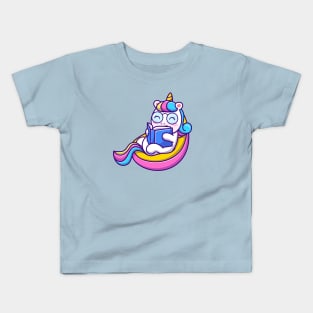 Cute Unicorn Reading Book Kids T-Shirt